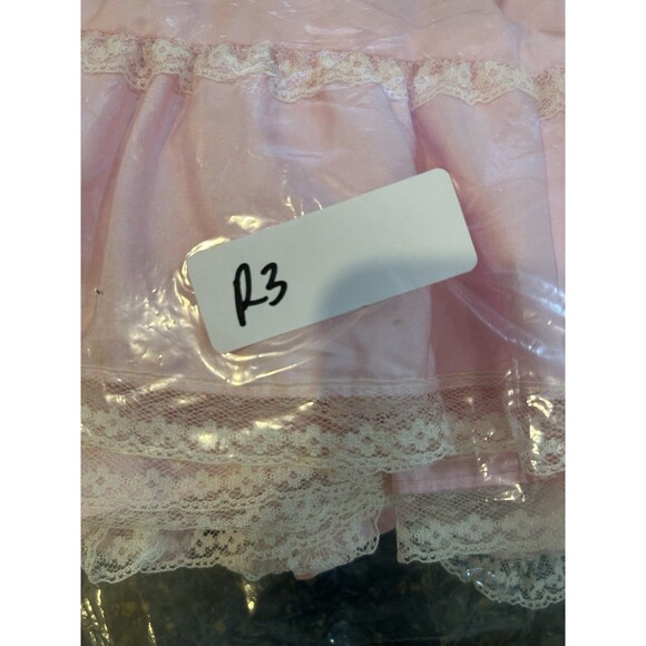 Martha’s Miniatures VTG Baby Girls Shiny Taffeta Dress Lace Pink Sz 12-18M Pink - Picture 9 of 9